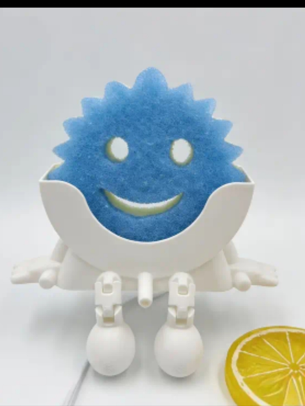 Smiley 2 Pc Kitchen Sponge And Holder Set New